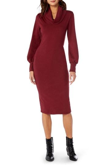 Women's Michael Stars Cowl Neck Body-con Dress - Red