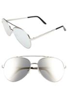 Women's Spektre Domina 60mm Aviator Sunglasses - Silver/ Silver Mirror