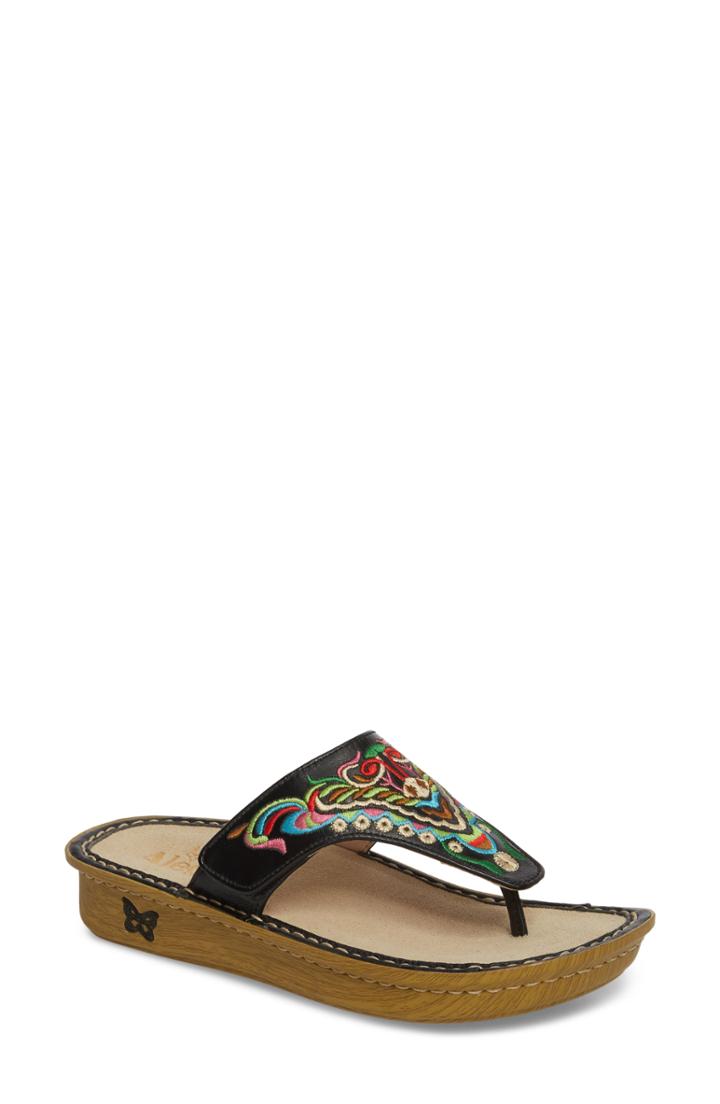 Women's Alegria 'vanessa' Thong Sandal -5.5us / 35eu - Black
