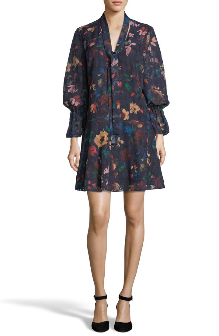 Women's Eci Burnout Jacquard Shift Dress - Blue