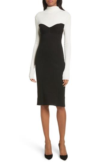 Women's Theory Bustier Seam Knit Dress - Black