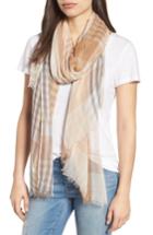 Women's Nordstrom Yarn Dyed Stripe Wrap, Size - Brown