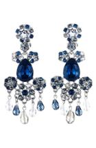 Women's Oscar De La Renta Crystal Flower Chandelier Earrings