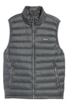 Men's Patagonia Windproof & Water Resistant 800 Fill Power Down Quilted Vest, Size - Grey