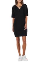 Women's Michael Stars Lace-up Shift Dress - Black