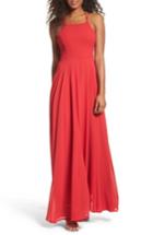 Women's Lulus Strappy To Be Here Lace-up Back Gown - Red