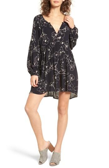 Women's Billabong Until Tomorrow Print Babydoll Dress - Black