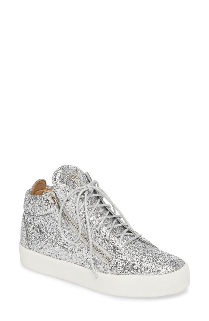 Women's Giuseppe Zanotti May London High Top Sneaker .5 M - Metallic