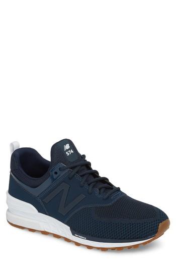 Men's New Balance 574 Engineered Mesh Sneaker D - Blue