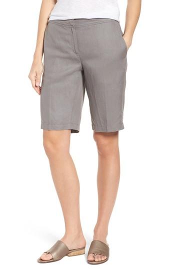 Women's Eileen Fisher Tencel & Linen Walking Shorts - Grey
