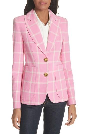 Women's Smythe Portrait Windowpane Check Blazer - Pink