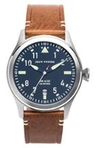 Men's Jack Mason Aviation Leather Strap Watch, 42mm