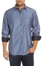 Men's Bugatchi Classic Fit Sport Shirt, Size - Grey