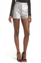 Women's Missguided High Waist Sequin Shorts Us / 8 Uk - Metallic