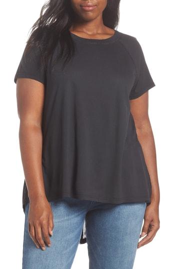 Women's Caslon Lace Back Swing Tee, Size - Black