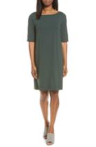 Women's Eileen Fisher Jersey Shift Dress, Size - Green