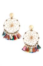 Women's Gas Bijoux Dreamcatcher Feather Earrings