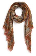 Men's Drakes Kelim Rug Print Scarf, Size - Green