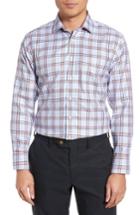 Men's Nordstrom Men's Shop Smartcare(tm) Trim Fit Plaid Dress Shirt .5 34/35 - Red
