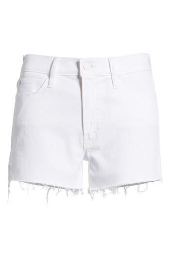 Women's Mother The Charmer Fray Denim Shorts - White