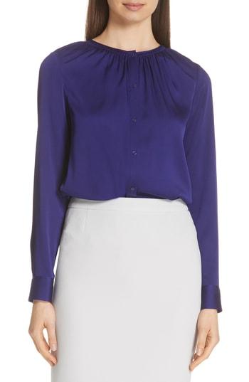Women's Boss Banola Stretch Silk Blouse - Purple