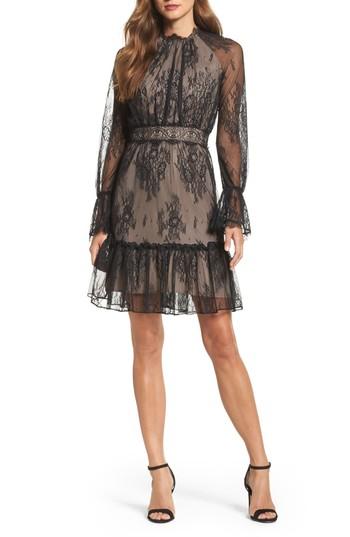 Women's Shoshanna Floral Medallion Lace Fit & Flare Dress