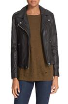 Women's Iro 'han' Lambskin Leather Moto Jacket Us / 42 Fr - Black