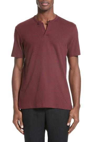 Men's The Kooples Flamme Jersey Henley - Burgundy