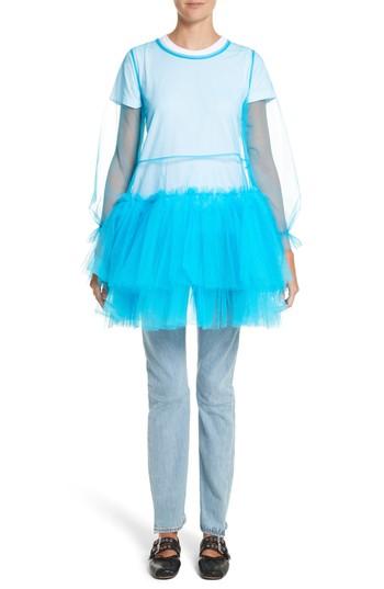 Women's Molly Goddard Agatha Tulle Minidress Us / 12 Uk - Blue