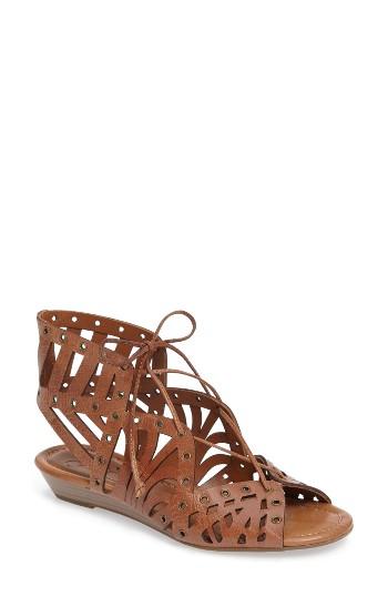 Women's Jessica Simpson Lalaine Ghillie Lace Sandal .5 M - Brown