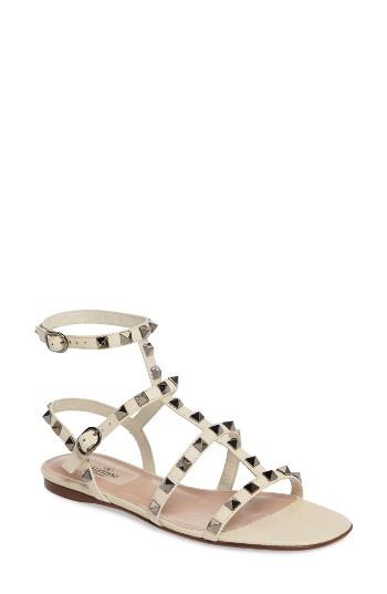 Women's Valentino Rockstud Gladiator Sandal .5us / 35.5eu - Ivory