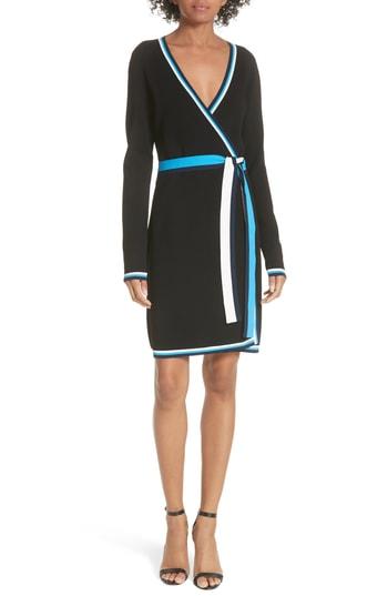 Women's Diane Von Furstenberg Wrap Sweater Dress, Size - Black