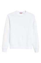 Men's Moncler Logo Sleeve Sweatshirt, Size - White