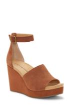 Women's Lucky Brand Yemisa Wedge Ankle Strap Sandal .5 M - Brown