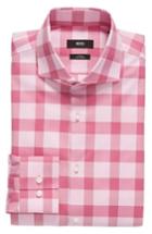 Men's Boss Jason Slim Fit Easy Iron Check Dress Shirt .5 - Pink