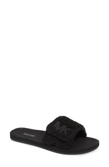 Women's Michael Michael Kors Mk Logo Slide Sandal M - Black