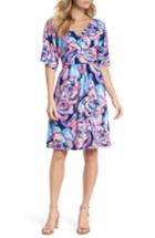 Women's Lilly Pulitzer Parigi Floral Kimono Sleeve Dress, Size - Blue