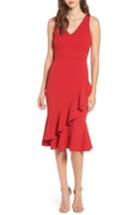Women's Soprano Ruffle Hem Dress - Red