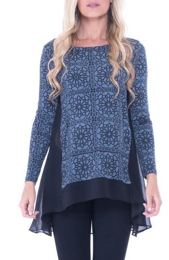 Women's Olian Print Maternity Swing Top - Grey