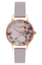 Women's Olivia Burton Begin To Blush Leather Strap Watch, 30mm