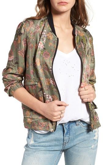 Women's Blanknyc Floral Print Tencel Bomber Jacket