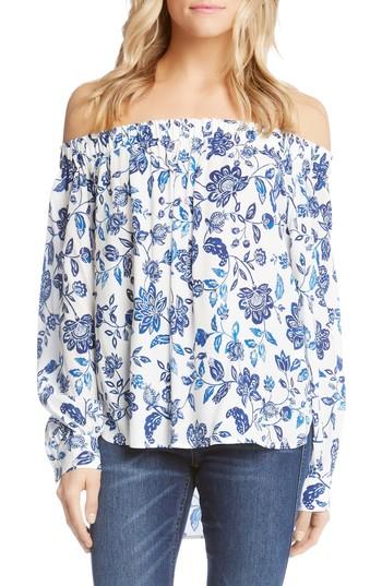 Women's Karen Kane Off The Shoulder High/low Top - Blue