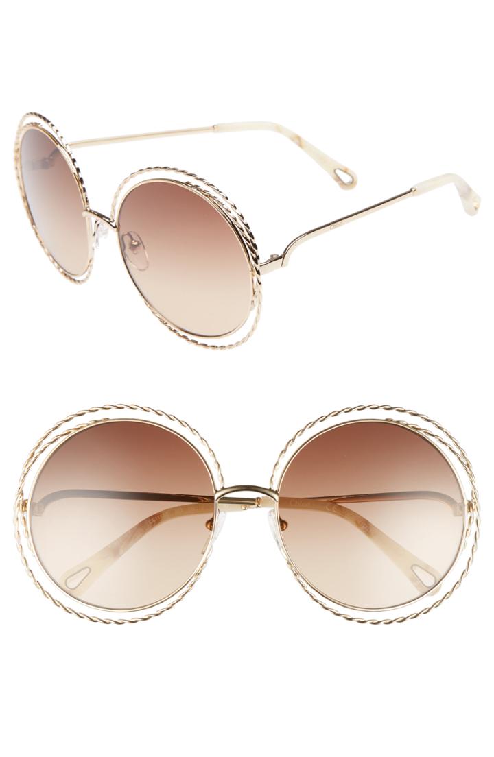 Women's Chloe Carlina Torsade 58mm Round Sunglasses -