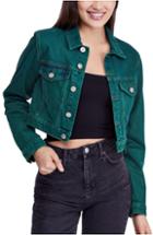 Women's Bdg Urban Outfitters Overdyed Crop Denim Jacket - Green