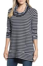 Women's Caslon Cowl Neck Tunic Sweatshirt, Size - Black