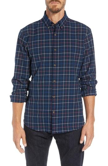 Men's Mizzen+main Benton Slim Fit Plaid Sport Shirt - Blue