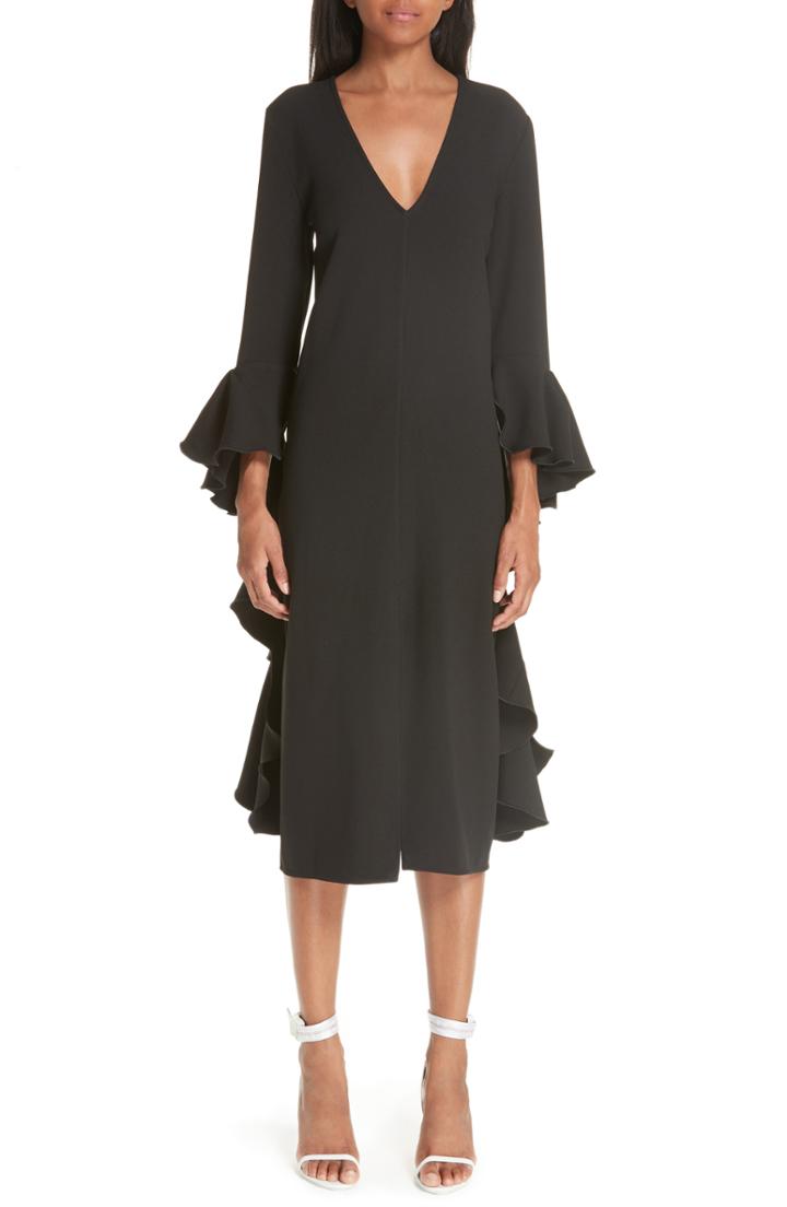 Women's Ellery Reuben Frill Sleeve Dress Us / 8 Au - Black