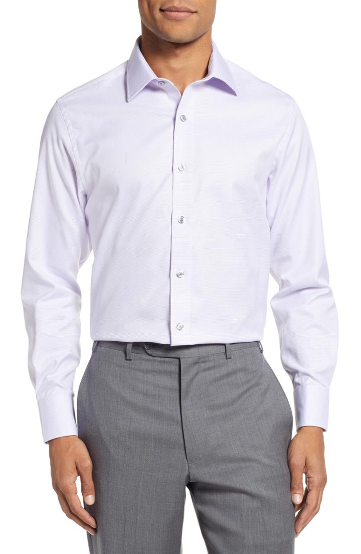 Men's Stantt Classic Fit Solid Dress Shirt - 33/34 (laguardia) - Purple