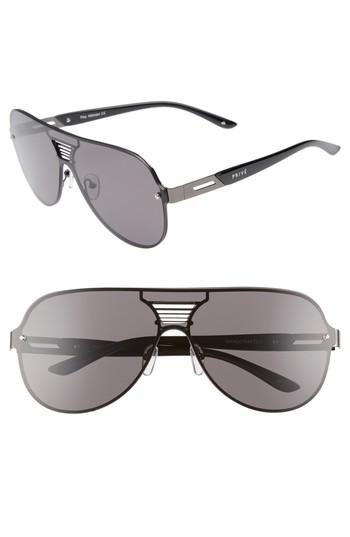 Men's Prive Revaux The Hitman 63mm Polarized Oversize Aviator Sunglasses - Black