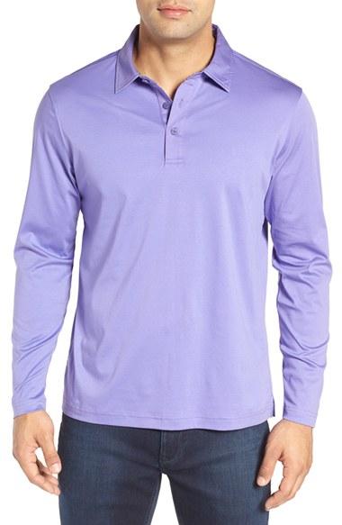 Men's Bugatchi Classic Fit Solid Polo - Purple